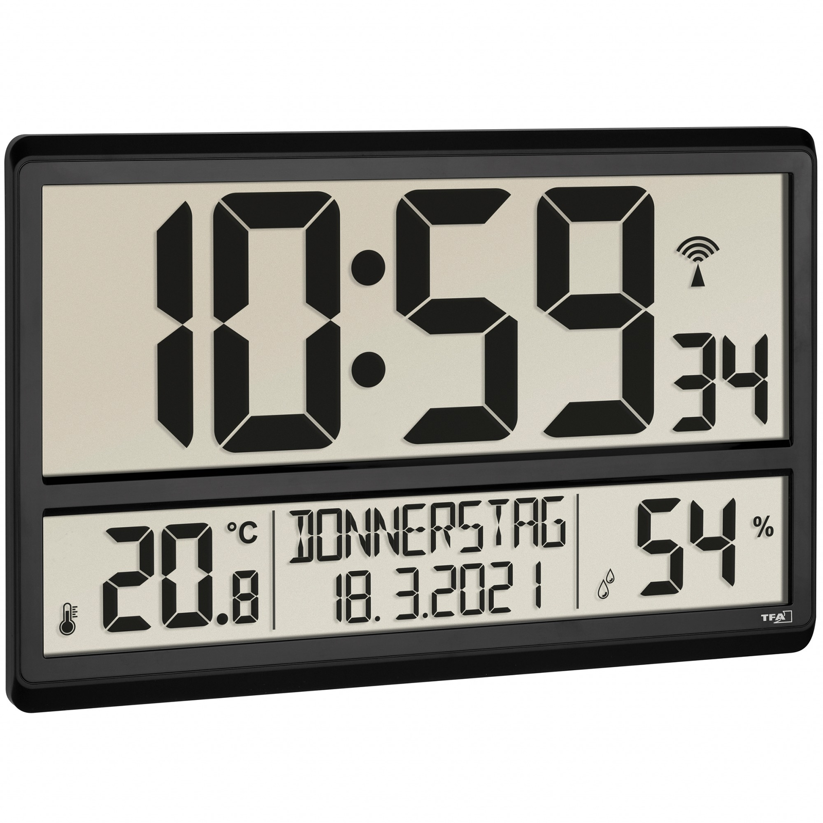 TFA 60.4520.01 Rádióvezérelt óra - Fekete (60.4520.01)