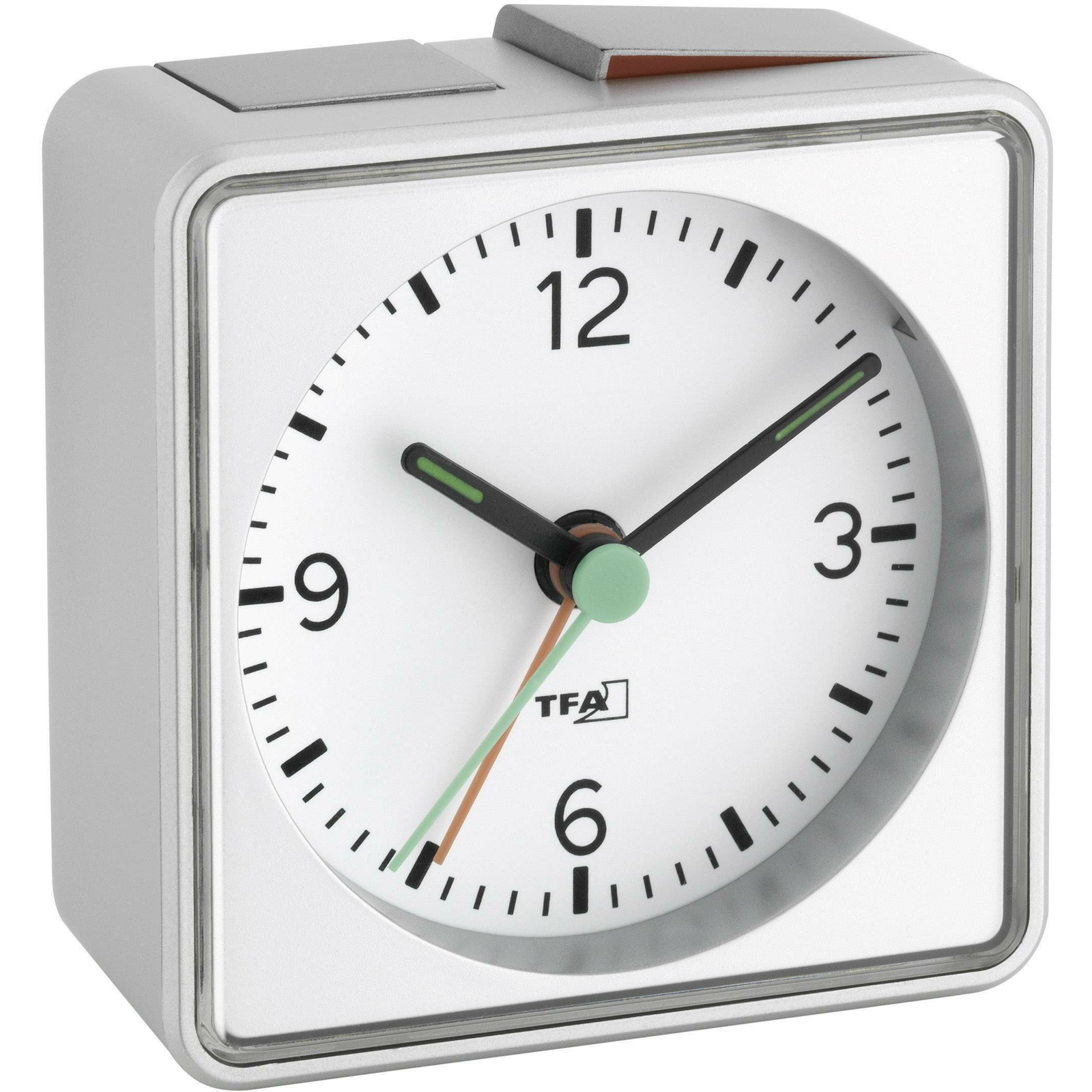 Kvarc ébresztőóra ezüst TFA Push (60.1013.54)