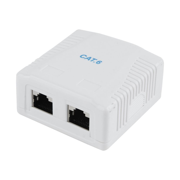 Gembird Stíněná nástěnná zásuvka 2xRJ45, kat. 6