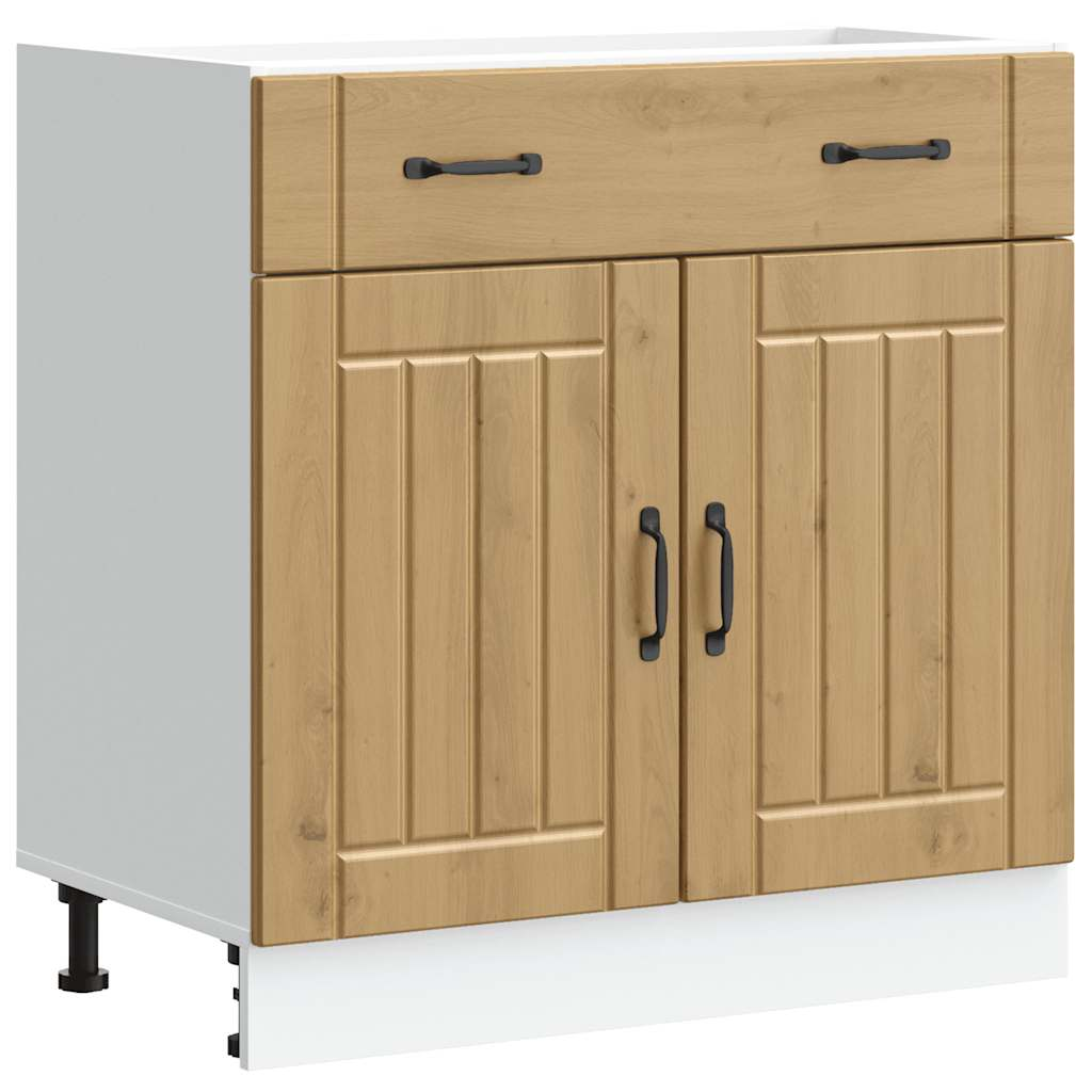 Konyhai alsó szekrény Lucca kézműves tölgy szerelt fa (853746)