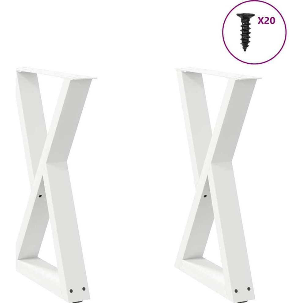 étkezőasztal lábak 2 db Fehér 60x(72-73,3) cm acél (4012721)