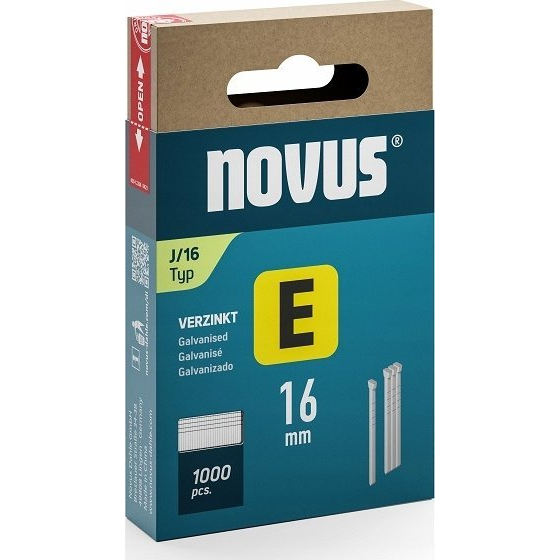 Novus Tools 044-0089 Tűzőgép szögek J típus Méret, hossz 16 mm 1000 db (NV044-0089)