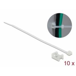 Delock falhoz csavarozható kábelkötegelő fehér 10db (18883) (delock18883)