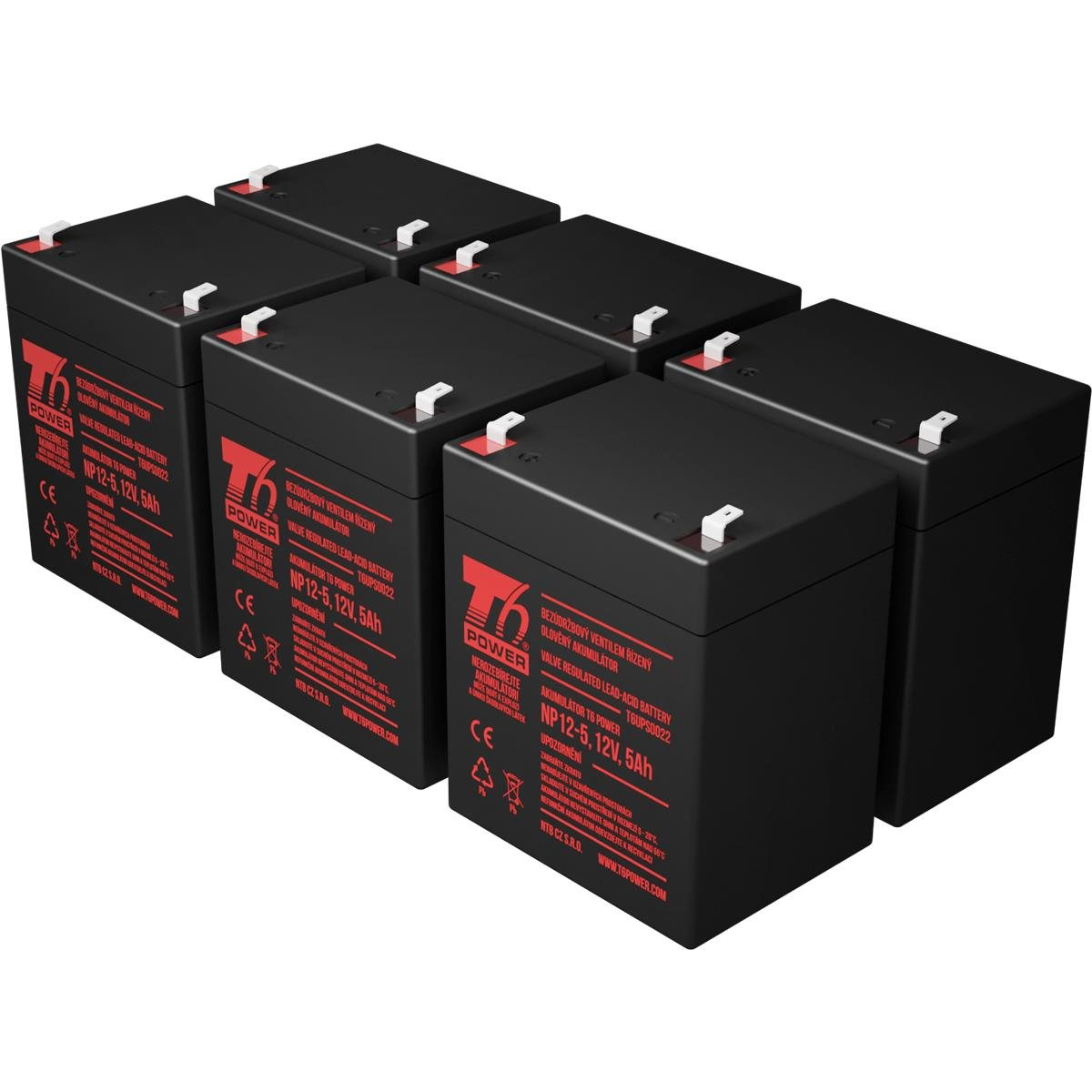 Battery set T6 Power for APC Smart-UPS SRT2200RMXLI, VRLA, 12 V (T6APC0027_v82870)