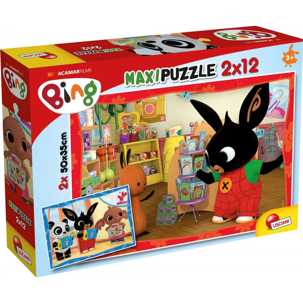 Lisciani Puzzle Maxi 2x12 elementów Bing Szkoła