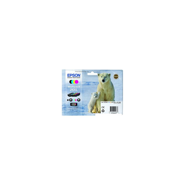 Epson Polar bear C13T26364010 blækpatron 1 stk Original Sort, Blå, Magenta, Gul