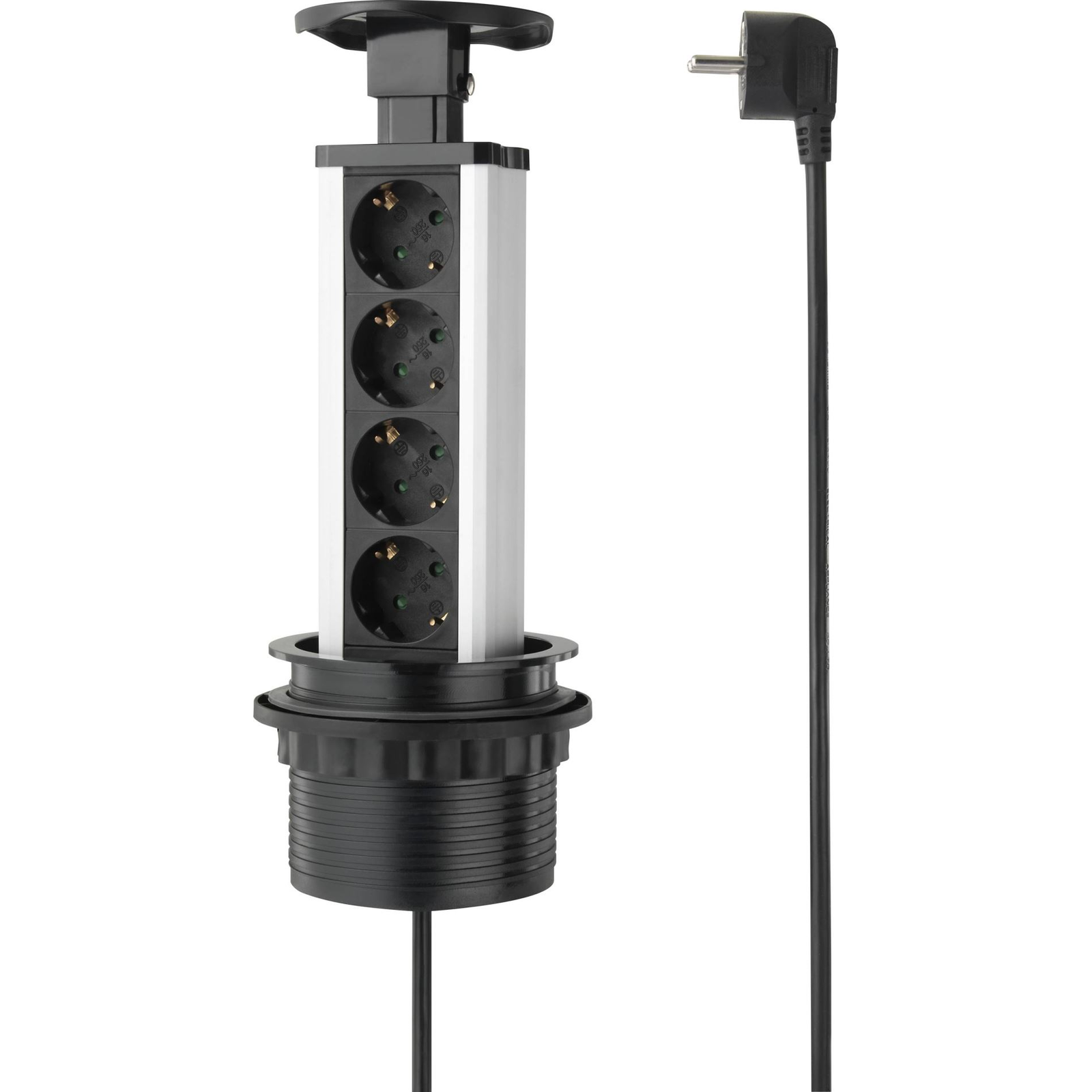 Sygonix SY-4737792 Elosztó torony Fekete, Ezüst Védőérintkezős 1,5m (SY-4737792)