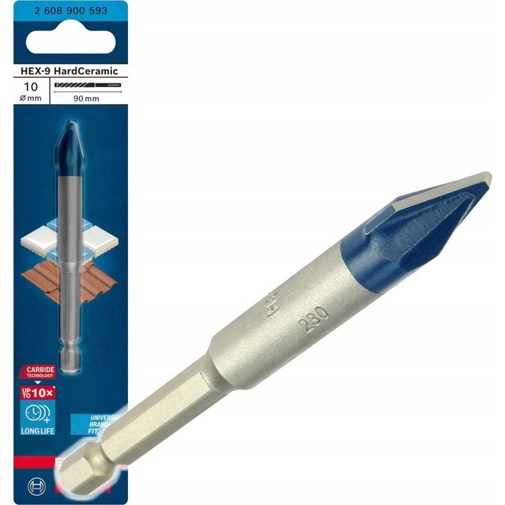 Bosch Ø 10 x 90mm HEX-9 Hatszögletes csempefúró (2608900593)