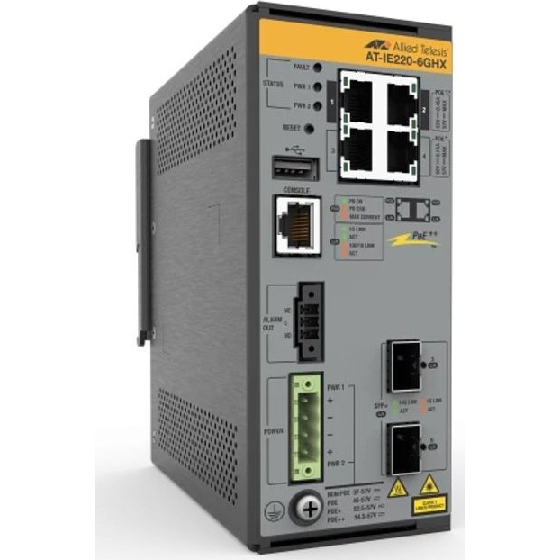Allied Telesis IE220-6GHX Vezérelt L2 Gigabit Ethernet (10/100/1000) Ethernet-áramellátás (PoE) támogatása Szürke (AT-IE220-6GHX-80)