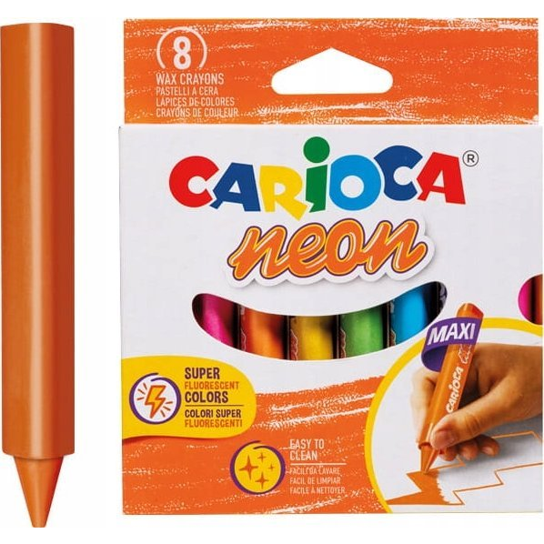 Maxi háromszögletes neon zsírkréta szett 8db-os - Carioca (610953)