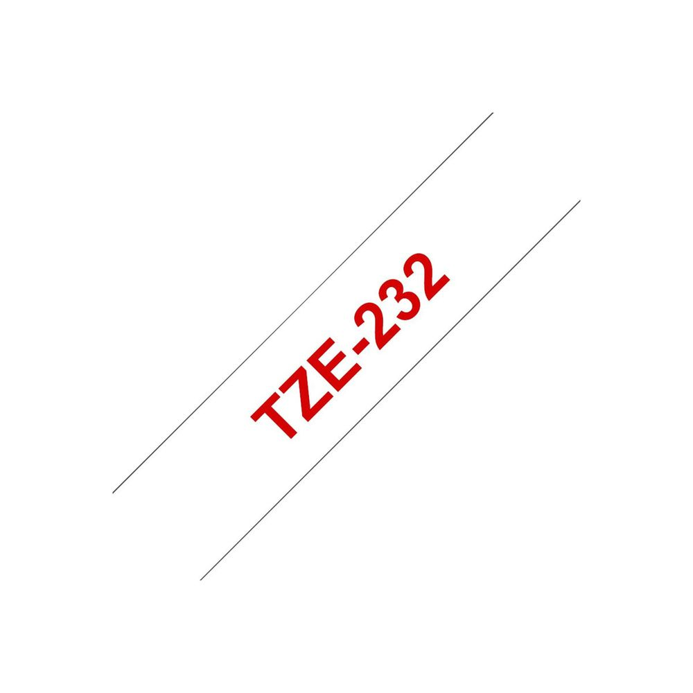 Brother laminated tape TZe-232 - Red on white (TZE232)