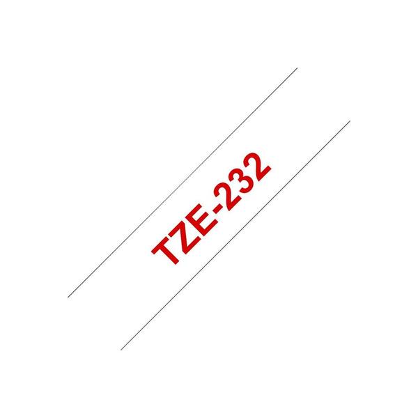 Brother laminated tape TZe-232 - Red on white