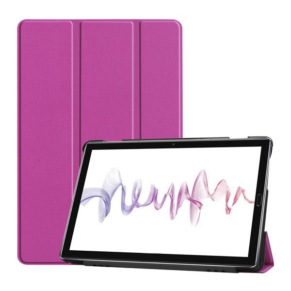 Tok álló, bőr hatású (aktív FLIP, oldalra nyíló, TRIFOLD asztali tartó funkció) LILA [Huawei MediaPad M6 10.8 LTE] (5996457891313)