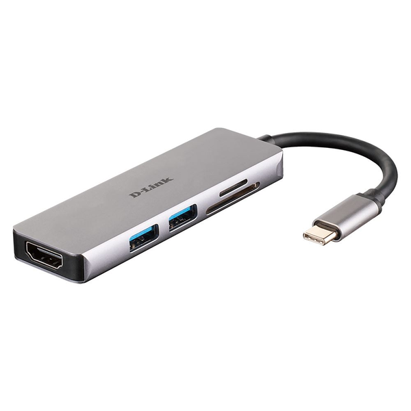 D-Link DUB-M530 докинг станция Жичен USB 3.2 Gen 1 (3.1 Gen 1) Type-C Алуминий, Черен