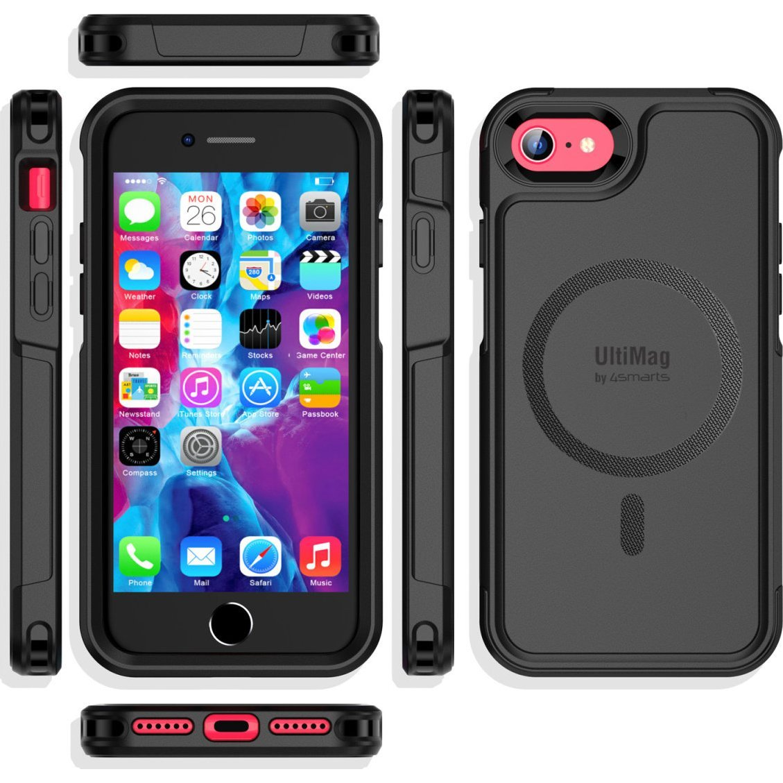 4smarts Defend UltiMag Apple iPhone SE 2022/2020/8/7 hátlap tok, fekete (452042)