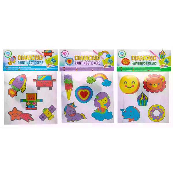 Gyémántszemes kirakó 5 darab matricával - többféle