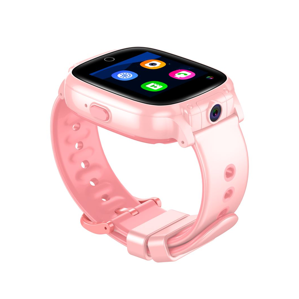 Смарт часовник за деца, Garett, силиций/стомана, съвместим с Android/iOS, 1.40", розов