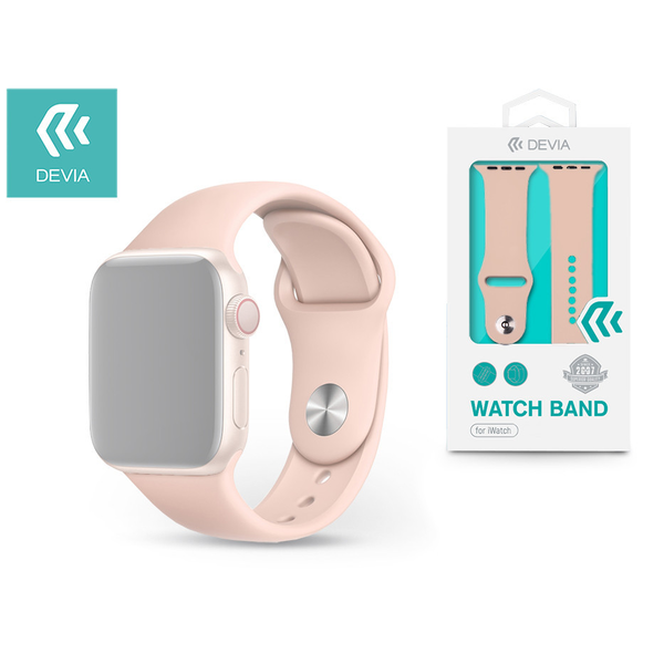 Apple Watch lyukacsos sport szíj - Devia Deluxe Series Sport Band - 42/44 mm - pink sand