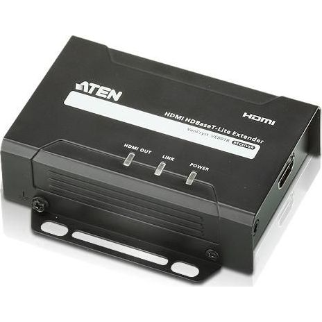 ATEN VE801R audio/video extender AV-receiver Zwart