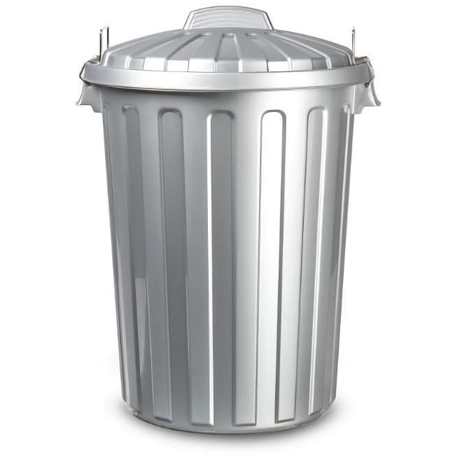 Plastic Forte Popelnice szeméttároló, ezüst, fedéllel, 31 l (135301041)