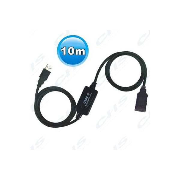 WIRETEK kábel USB Hosszabbító A-A, 10m, Male/Female, Aktív (VE594)