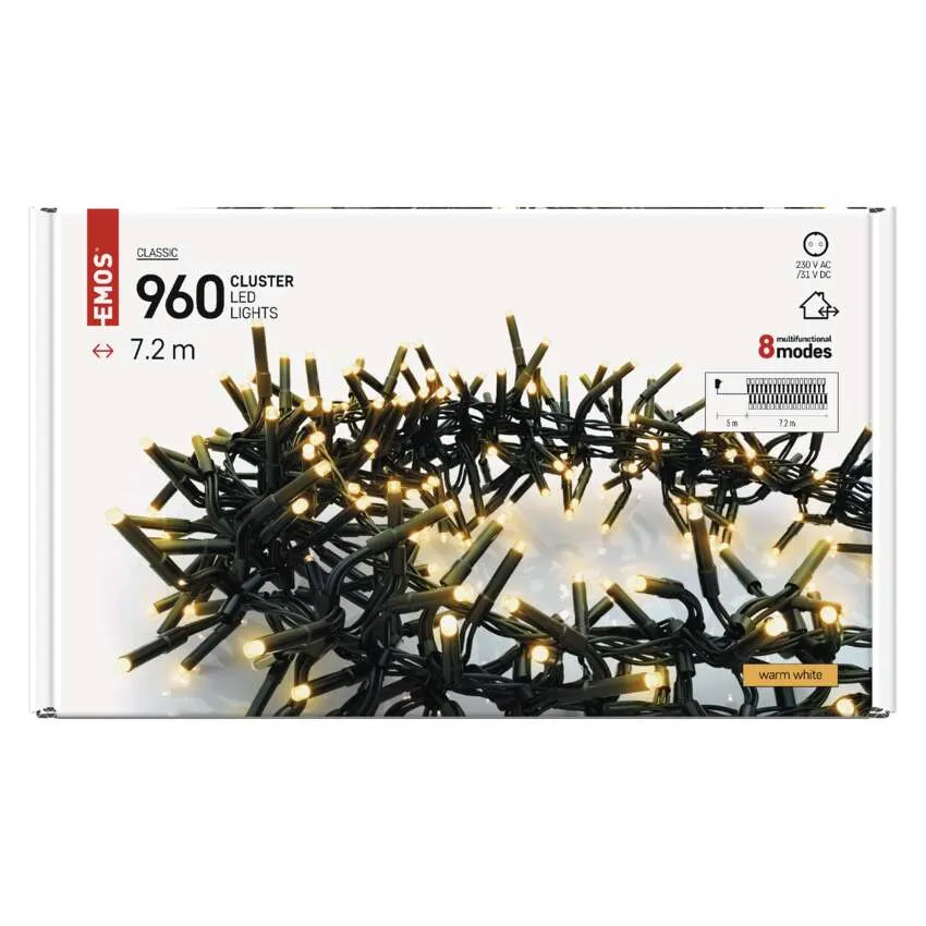 Emos D4BW08 LED Kül-/beltéri fényfüzér 7.2m - Meleg fehér (D4BW08)