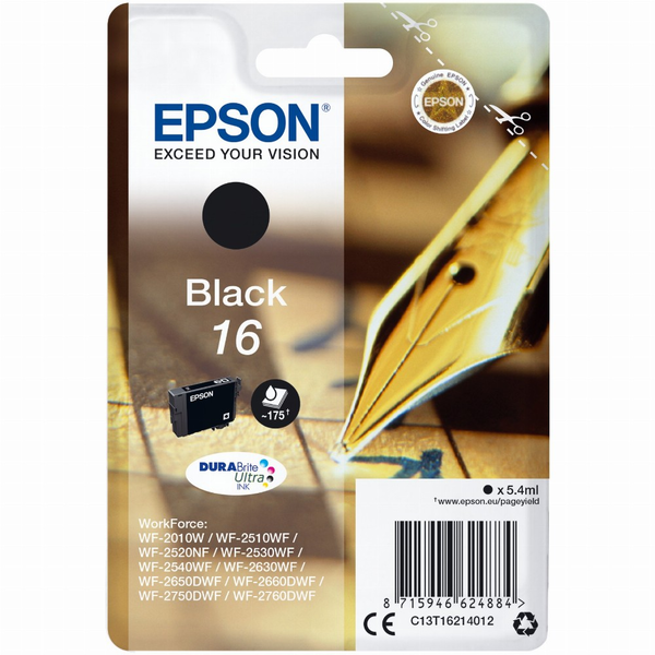 Epson Pen and crossword C13T16214012 δοχείο μελάνης 1 τεμάχια Πρωτότυπο Τυπική απόδοση Μαύρος (Μαύρο)