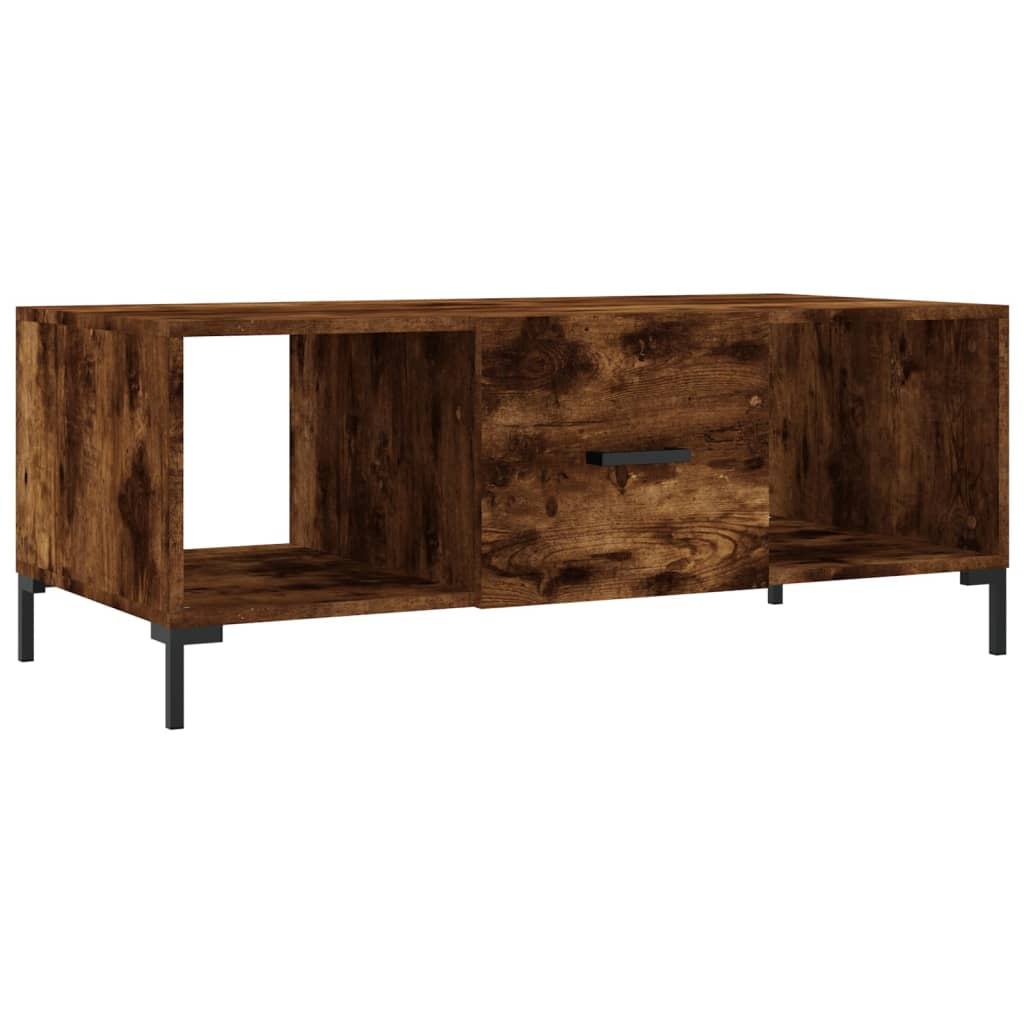 füstös tölgyszínű szerelt fa dohányzóasztal 102 x 50 x 40 cm (829305)