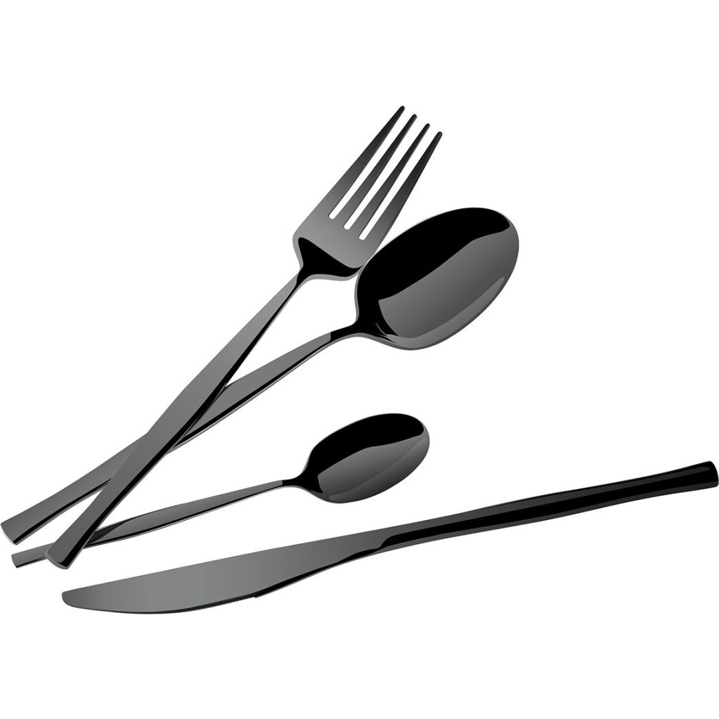 BerlingerHaus BH/3066 Matte Black Collection Evőeszköz Készlet - 24 db (BH-3066)