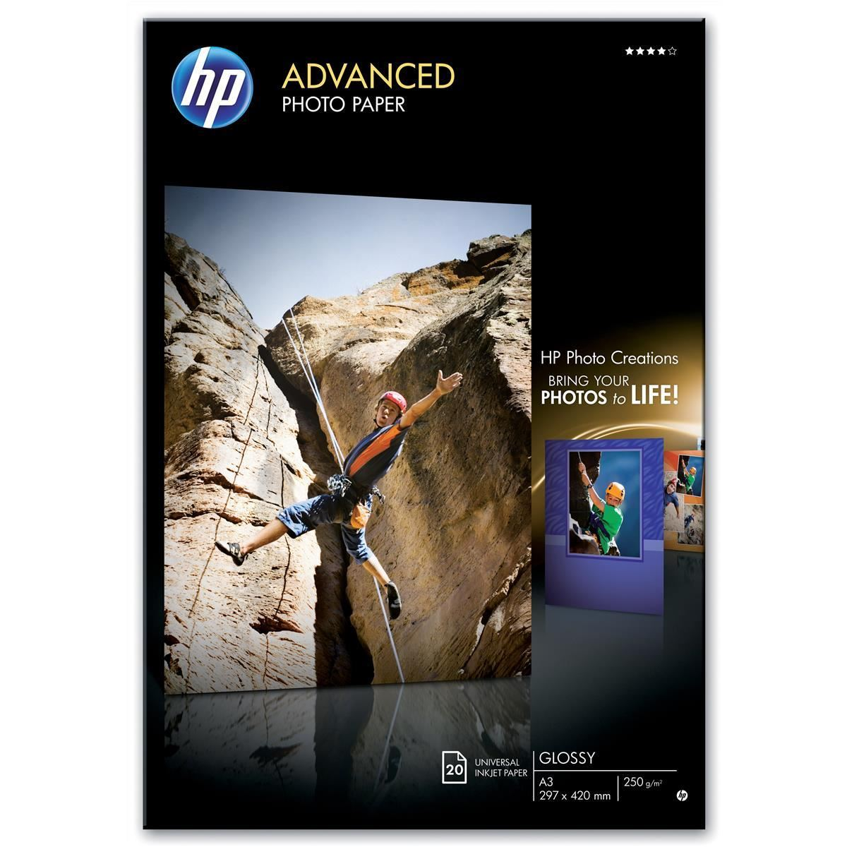 HP A/3 Speciális Fényes Fotópapír 20lap 250g (Q8697A) (Q8697A)