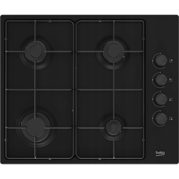 Beko HIGG 64123 SB piano cottura Nero Da incasso 60 cm Gas 4 Fornello(i)