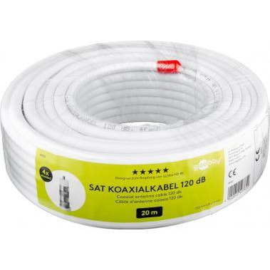 Goobay 49761 SAT Koax kábel 120 dB 20m - Fehér (49761)