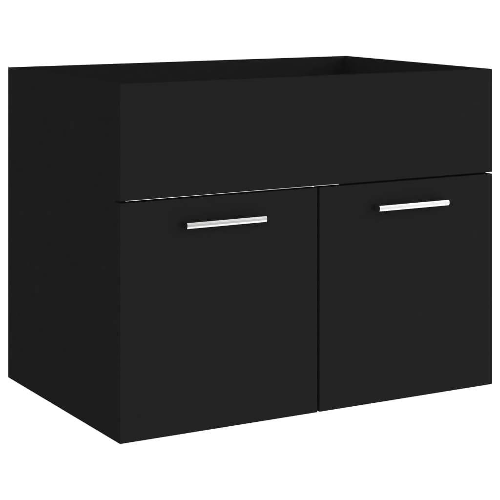 fekete forgácslap mosdószekrény 60 x 38,5 x 46 cm (804648)