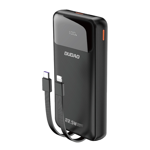Dudao K15Pro Power Bank 20000 mAh 22,5 W USB-C/USB-A Negru