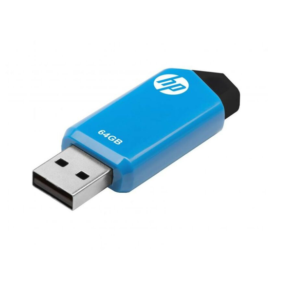 HP v150w USB-nøgle 64 GB USB Type-A 2.0 Sort, Blå