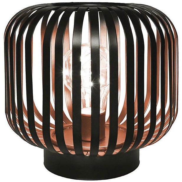 Solight Kovová oválná lucerna se žárovkou micro LED, teplá bílá, měděná, 3 × AA, 18 cm (WO3103)