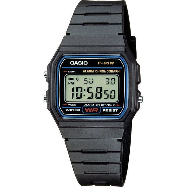 Náramkové hodinky CASIO F-91W-1YEG černé