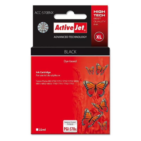 ActiveJet Canon PGI-570BK XL черна мастилена касета 22 мл
