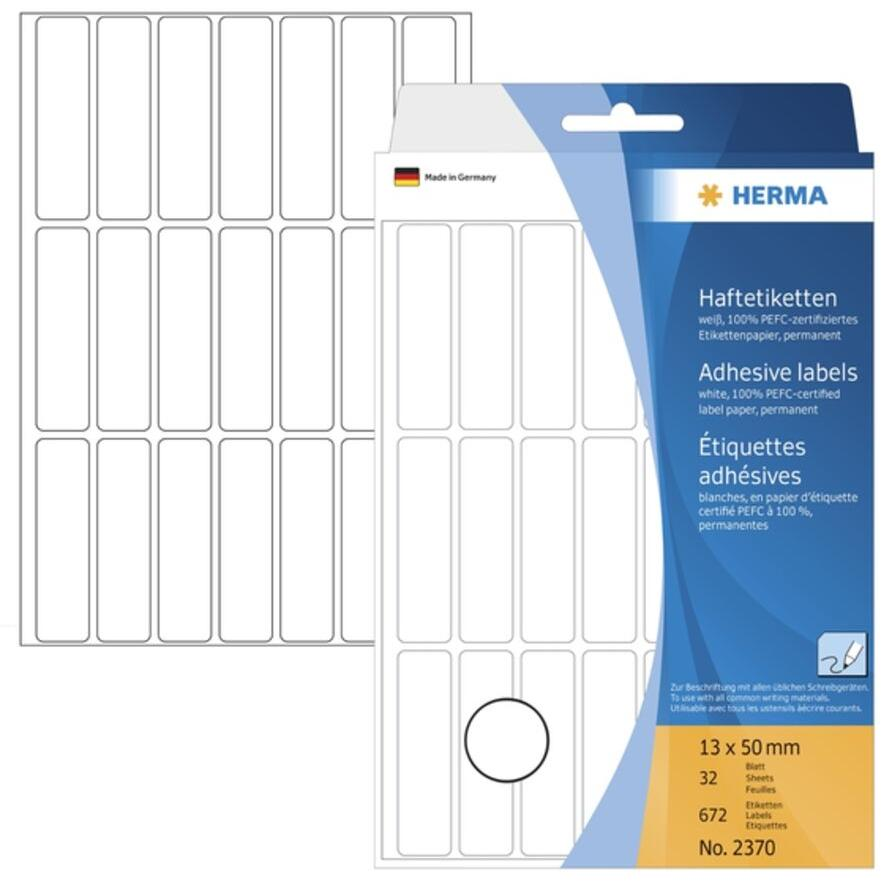 Herma 13 x 50 mm Címke fehér (672 címke / csomag) (2370)