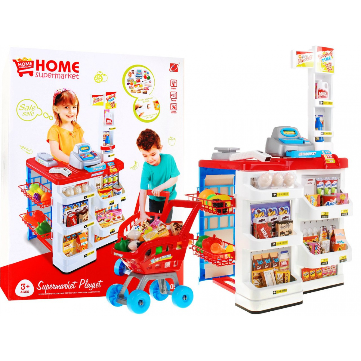 Ramiz Aquamarine: Szupermarket bolt kocsival - Piros/kék (Csomagolássérült) (ZDZ.668-05/bontott)