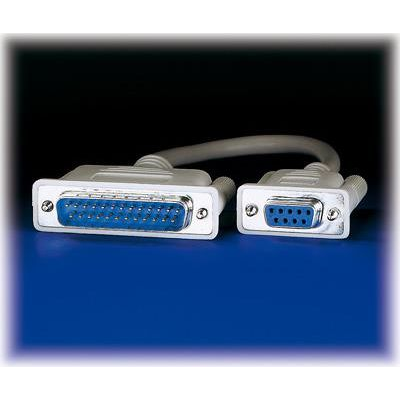 Roline Soros Csatlakozókábel [1x D-SUB alj, 9 pólusú - 1x D-SUB dugó, 25 pólusú] 1.80 m Szürke