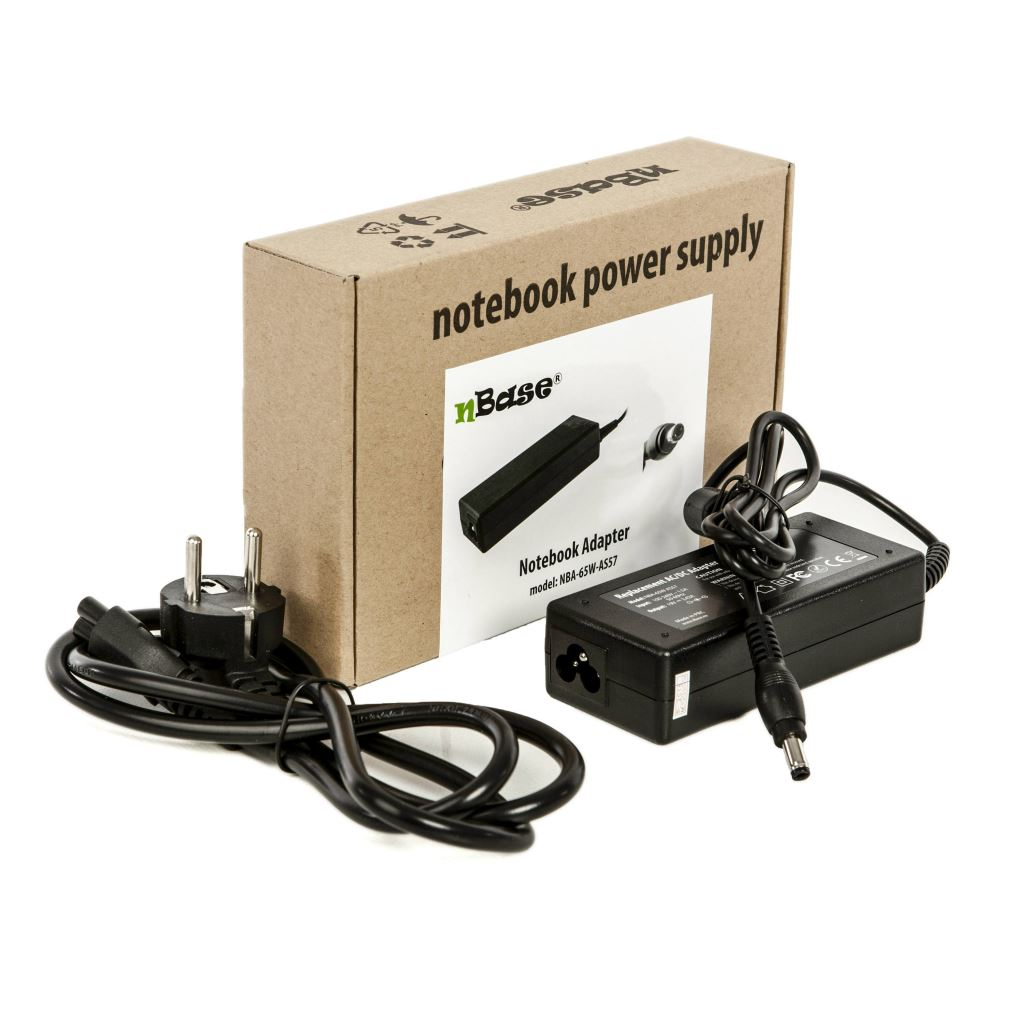 nBase Asus/Toshiba Laptop töltő+kábel 19V 3.42A 65W (NBA-65W-AS57) (NBA-65W-AS57)