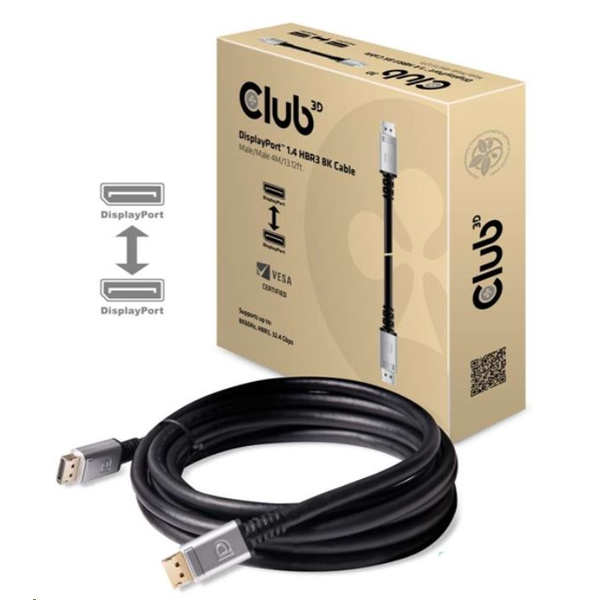 CLUB3D CAC-1069 DisplayPort kabel Sort, Sølv
