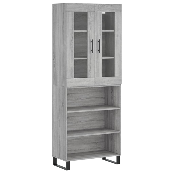 Dulap înalt, gri sonoma, 69,5x34x180 cm, lemn compozit