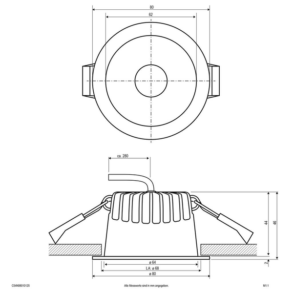 EVN LED-es beépíthető lámpa LED 6 W Fehér (C54N06010125)