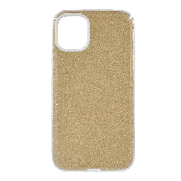 Szilikon telefonvédő (műanyag belső, csillogó hátlap) ARANY [Apple iPhone 12 Pro Max] (5996591016740)