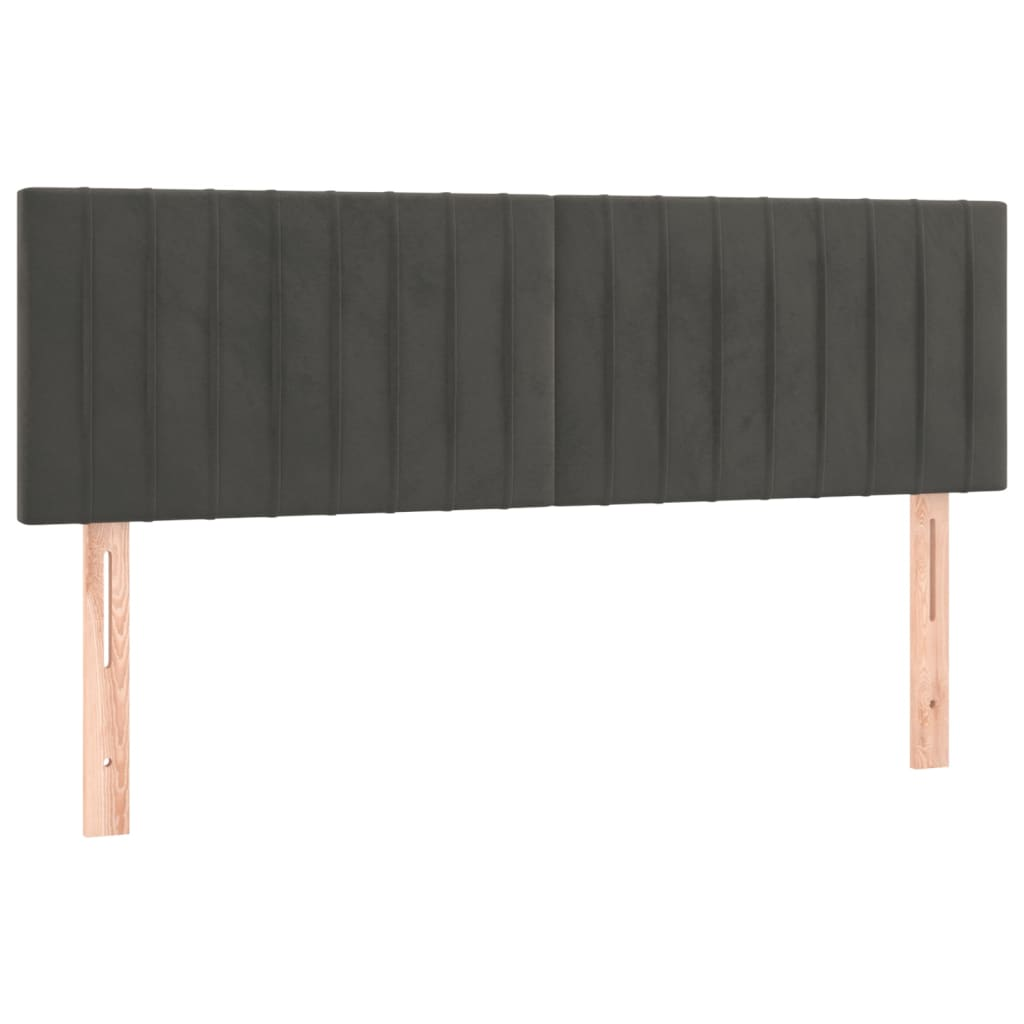 2 db sötétszürke bársony fejtámla 72 x 5 x 78/88 cm (346251)