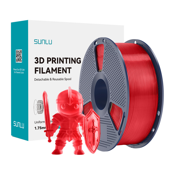 SUNLU PLA+ szál átlátszó piros 175 mm 1 kg PLA+ TR