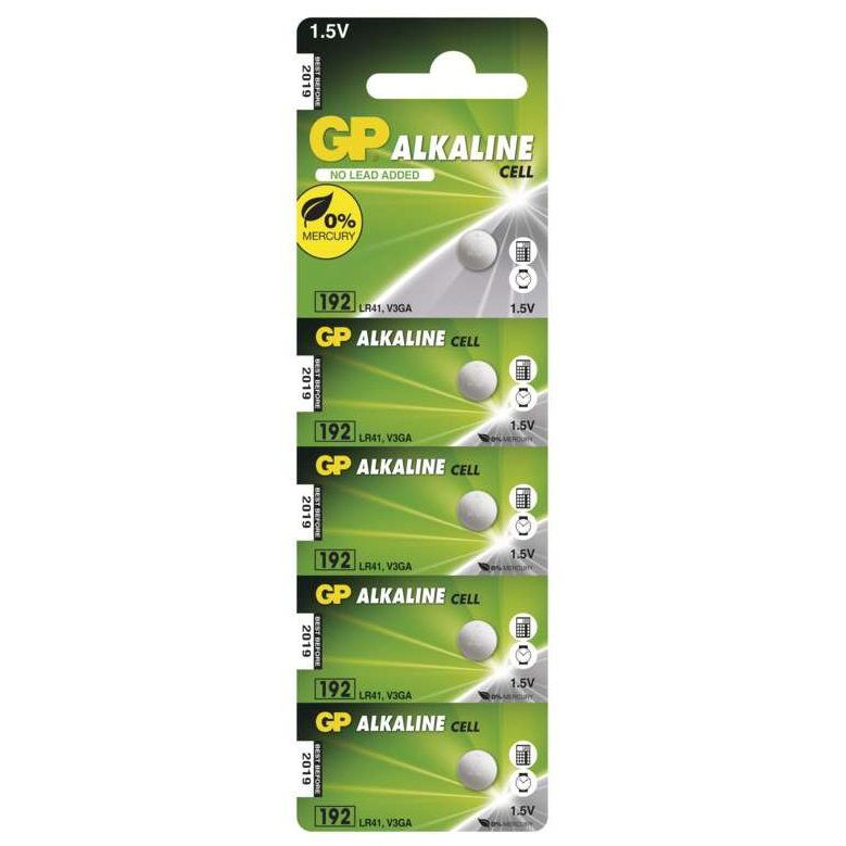 GP LR41 (192F) alkáli, 5 db - bliszter csomagolásban (1041019205)