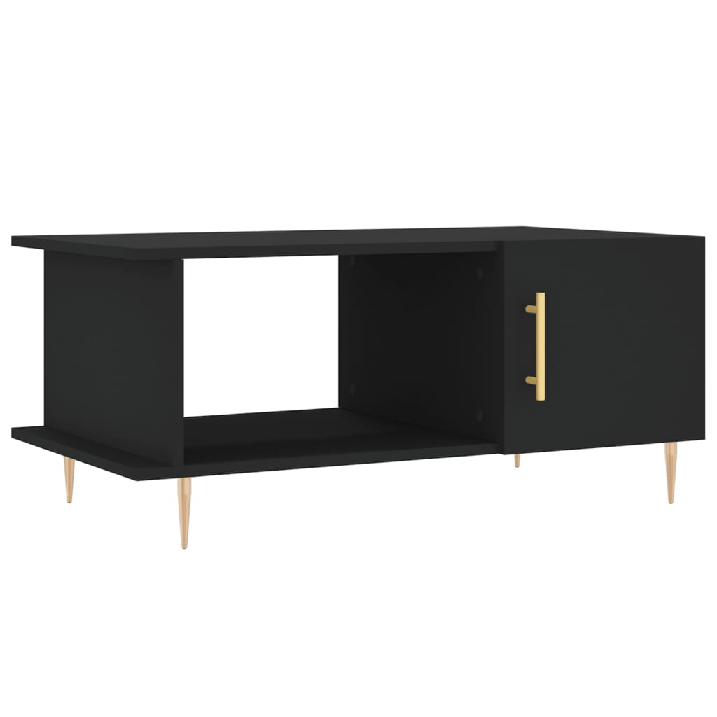 fekete szerelt fa dohányzóasztal 90 x 50 x 40 cm (829477)
